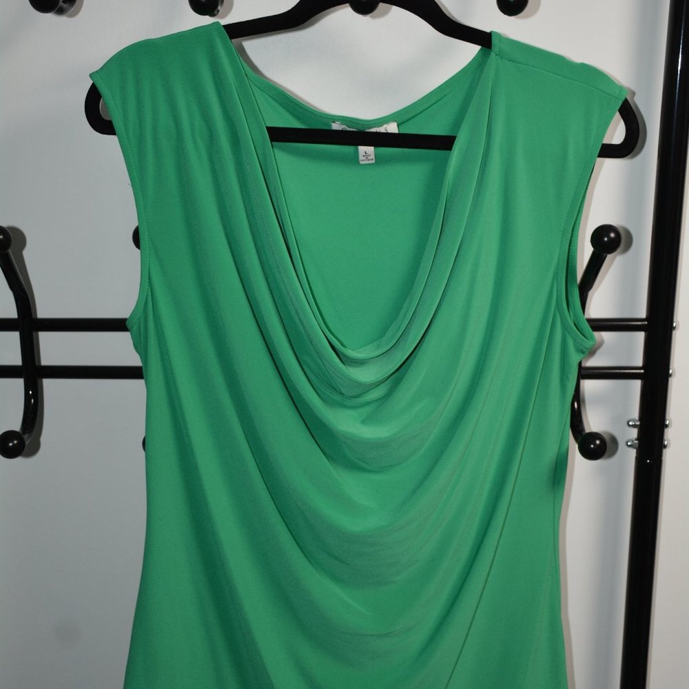 CHAUS New York, L Size, Cowl Neck Top; green